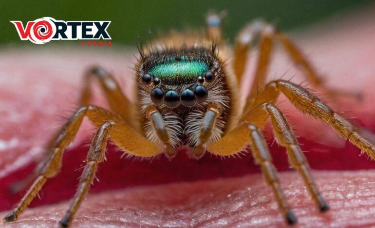 A close up of a spider that spread virus.