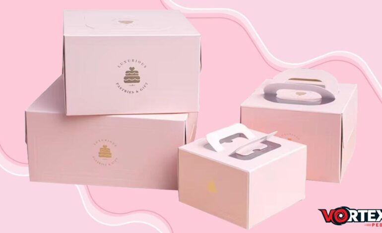 This image is showing the custom pink boxes for food packing with pink background.